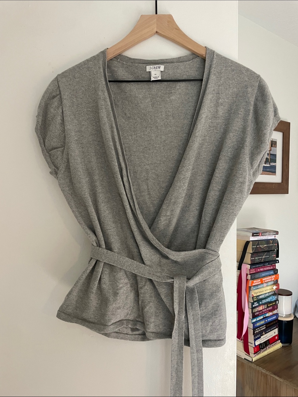 J. Crew ~ Light Gray Wrap Knit Top